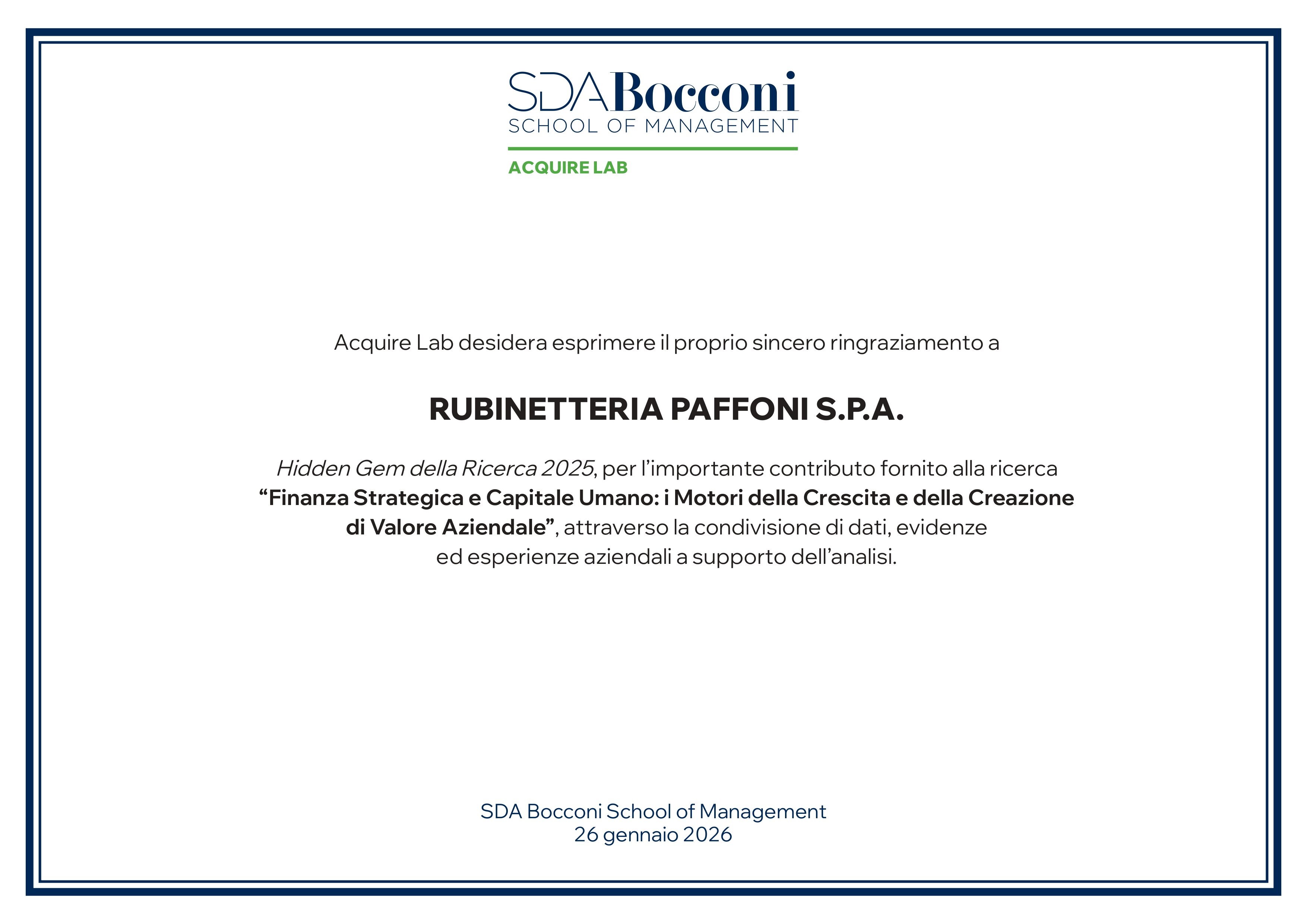 CERTIFICATO BOCCONI